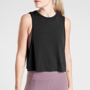 Athleta mineral wash crop tank in black
